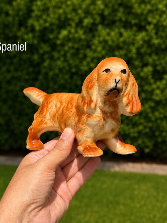 Other - Vintage Porcelain Spaniel Figurine Orange & White Dog Statue